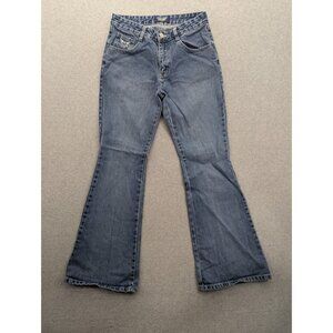 Angels Jeans Juniors 9 Blue Bootcut Embroidered Pockets 100% Cotton Medium Wash